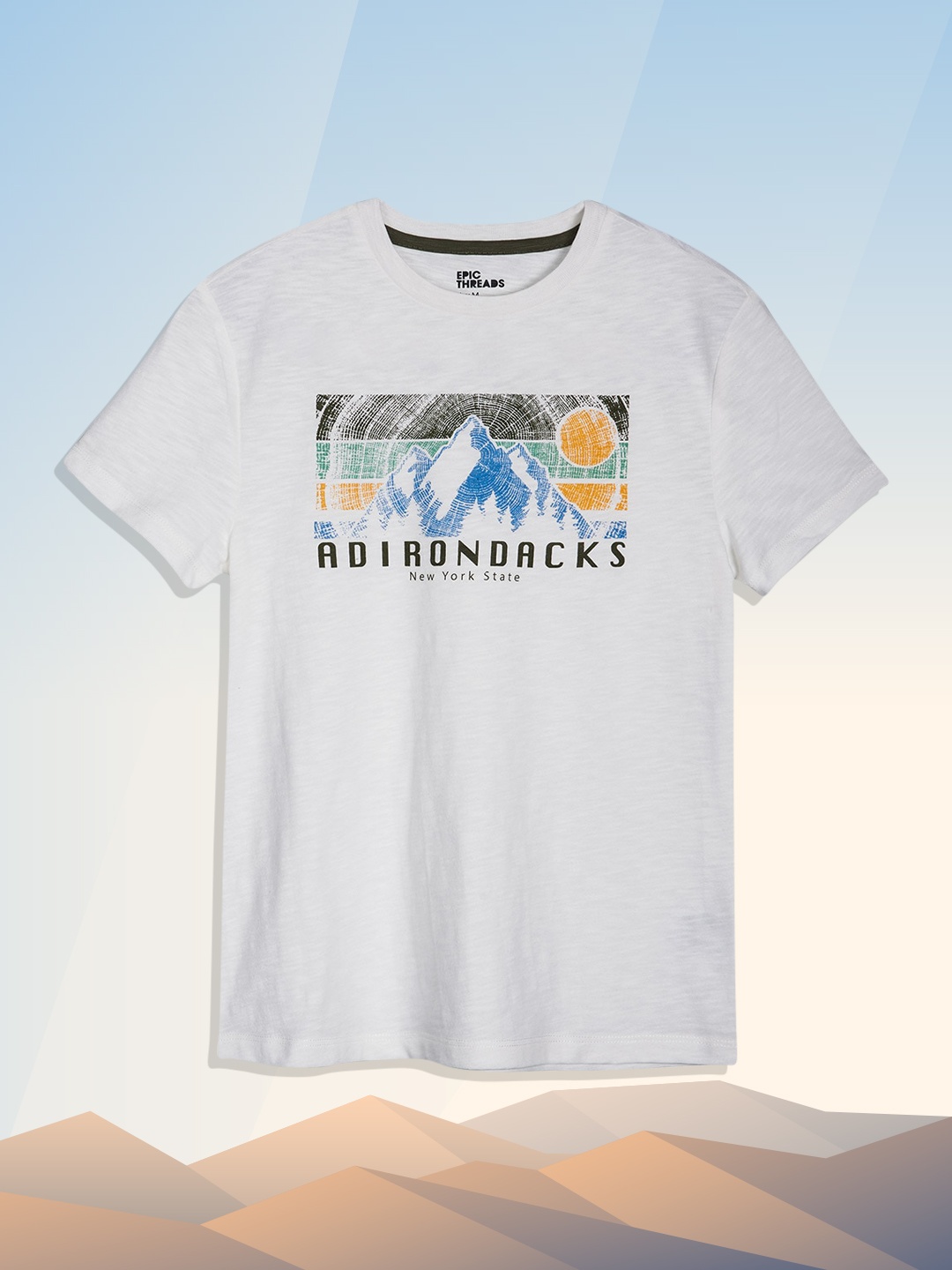 

Macy's Epic Threads Boys White & Blue Graphic Printed T-shirt