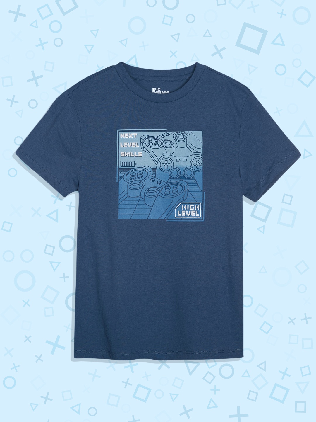 

Macy's Epic Threads Boys Blue Typography Printed T-shirt