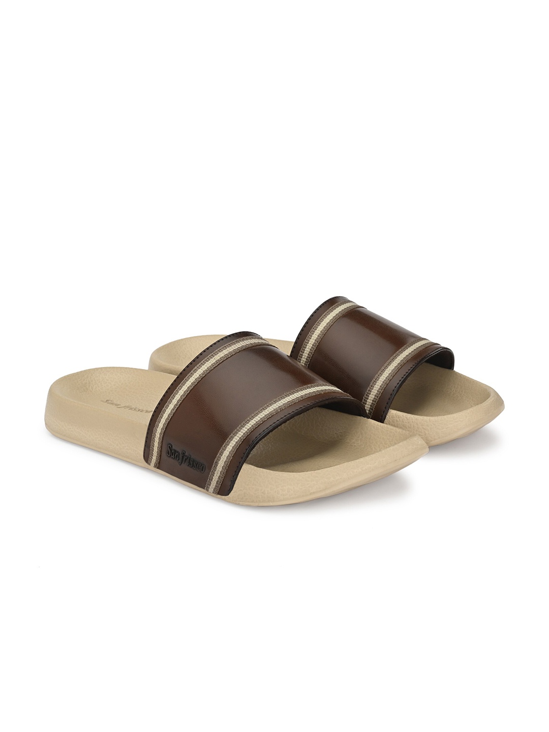 

San Frissco Men Brown & Beige Sliders