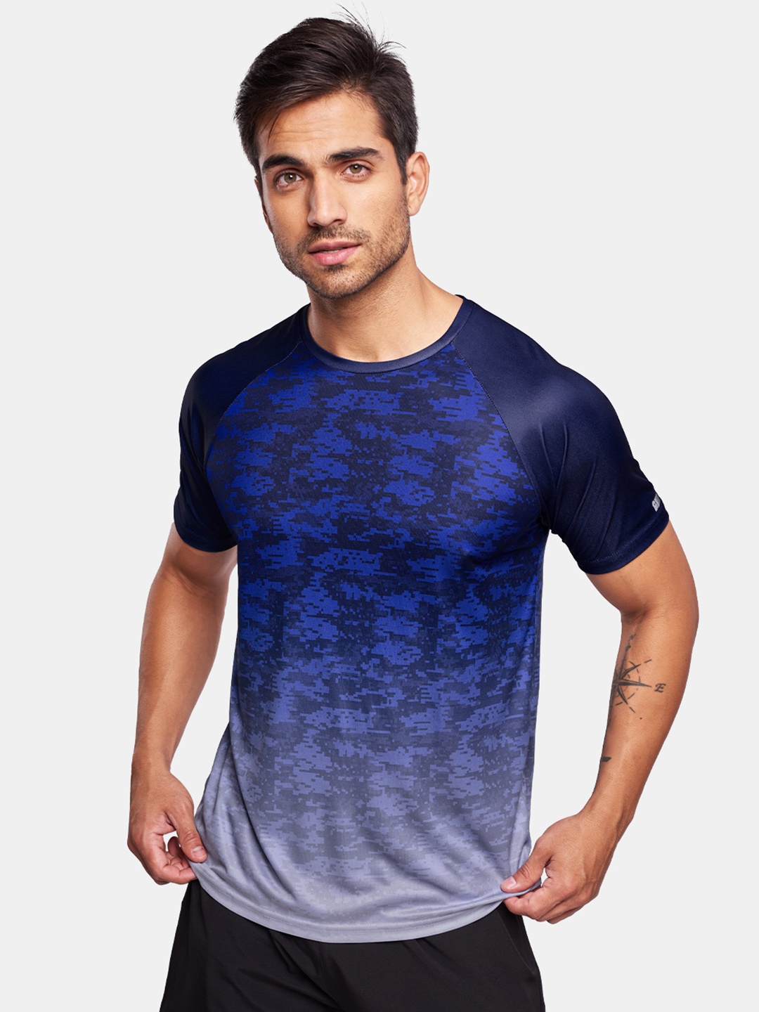 

The Souled Store Men Purple Printed Raw Edge T-shirt