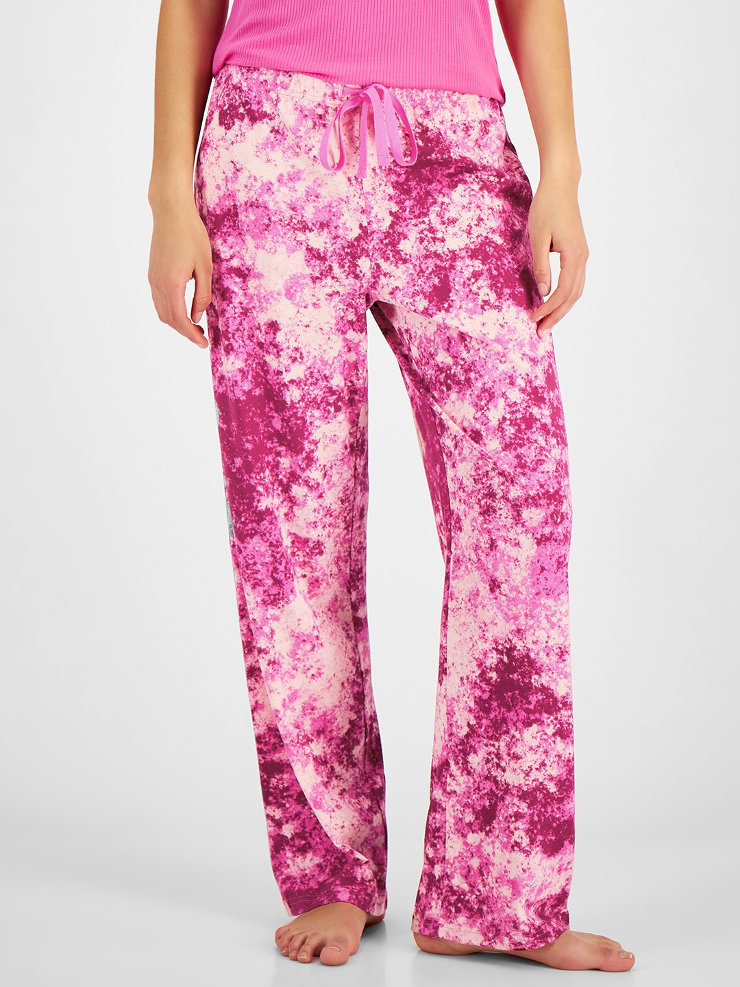 

Macy's Jenni Women Fuchsia Pink & White Dyed Lounge Pants