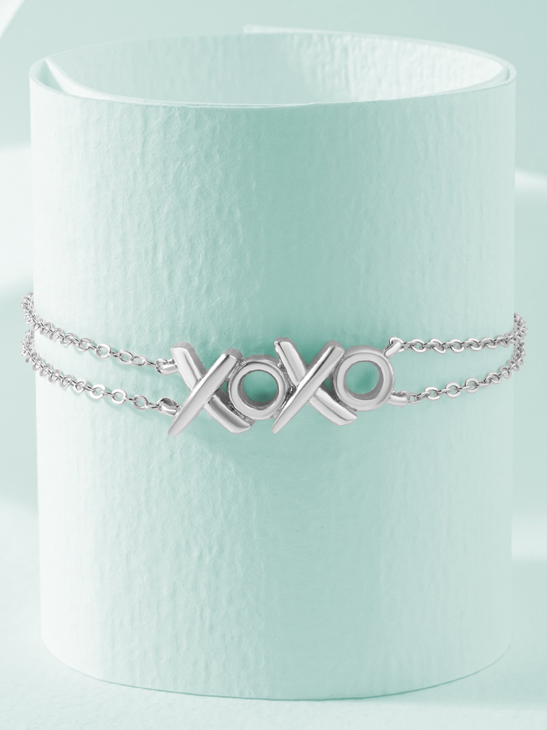 

MINUTIAE Women Silver-Toned Brass Silver-Plated Multistrand Bracelet