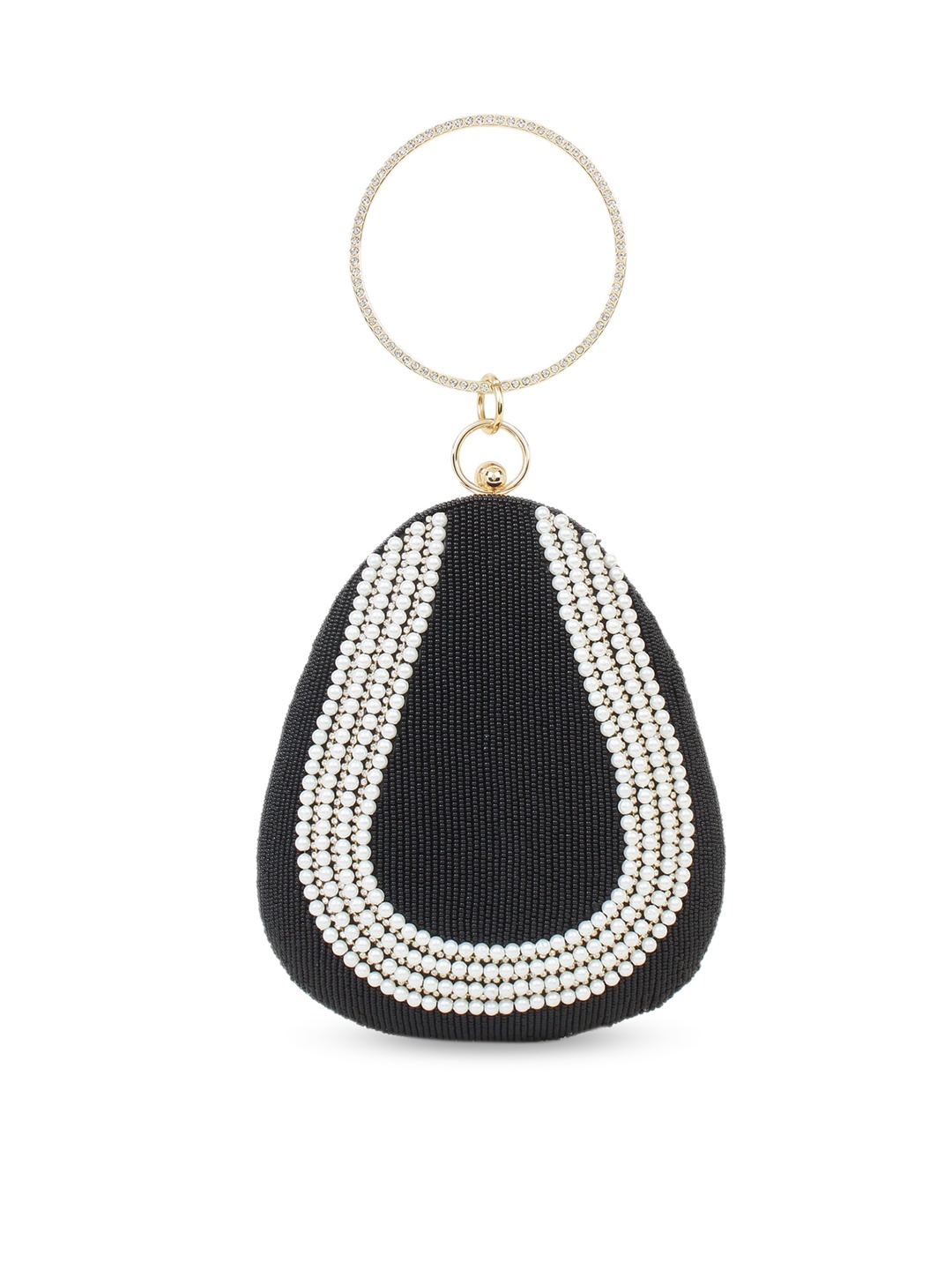 

Spice Art Black & White Embellished Potli Clutch