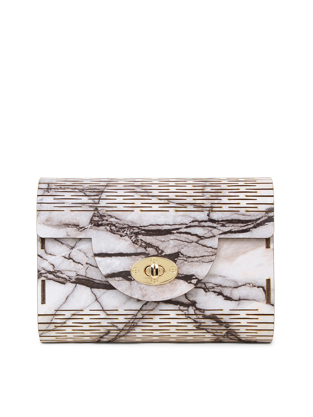 

Spice Art White & Brown Purse Clutch