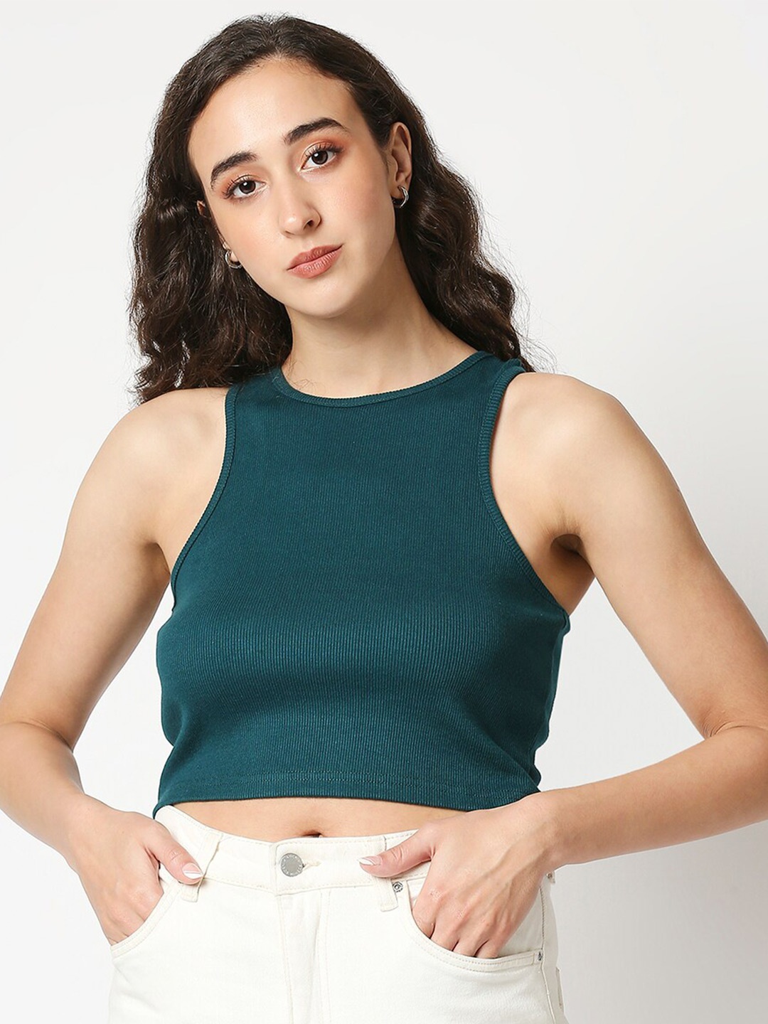 

Manaca Green Crop Top
