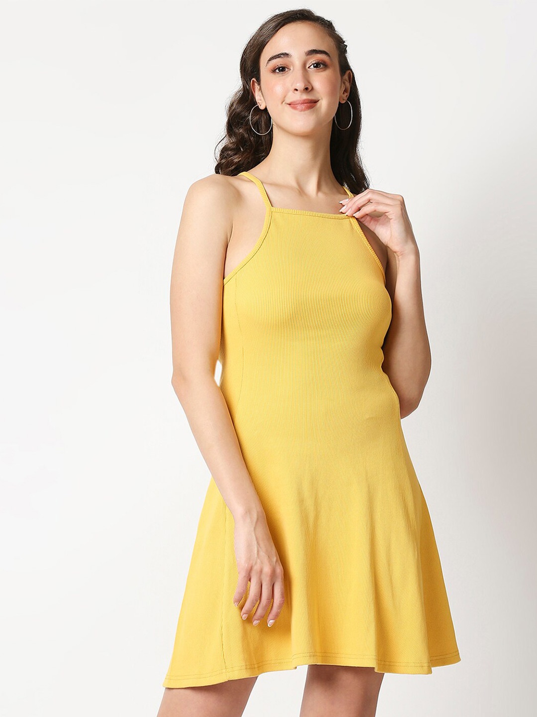 

Manaca Women Yellow Fit & Flared Dress
