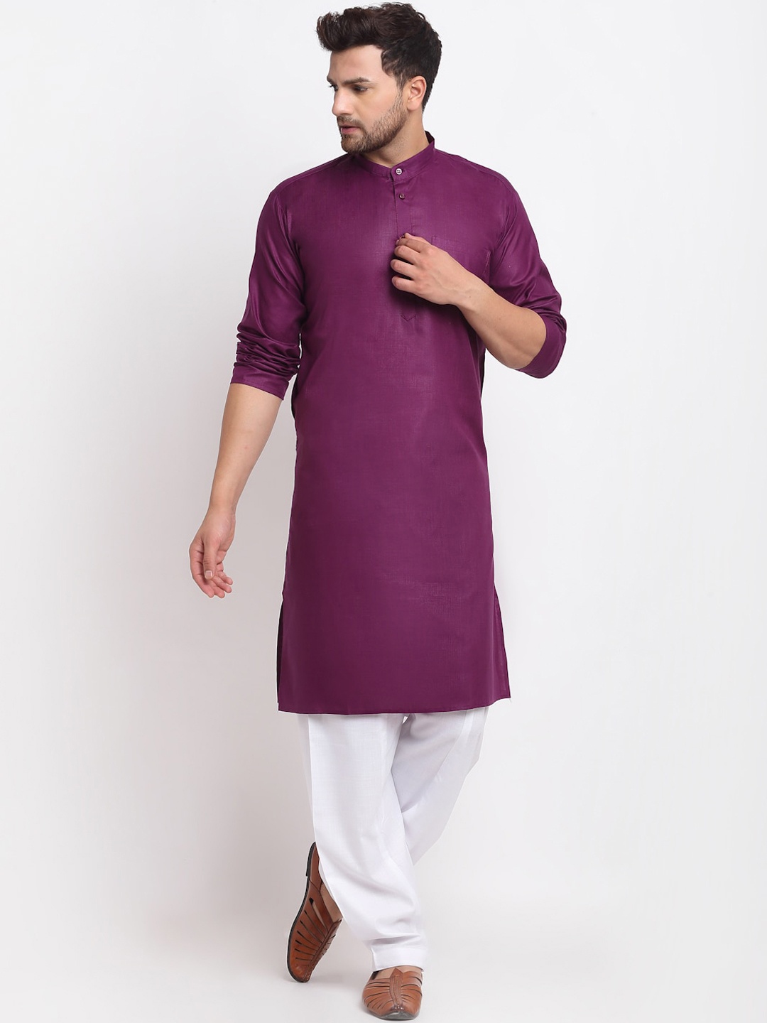 

Benstoke Men Purple Kurta with Salwar