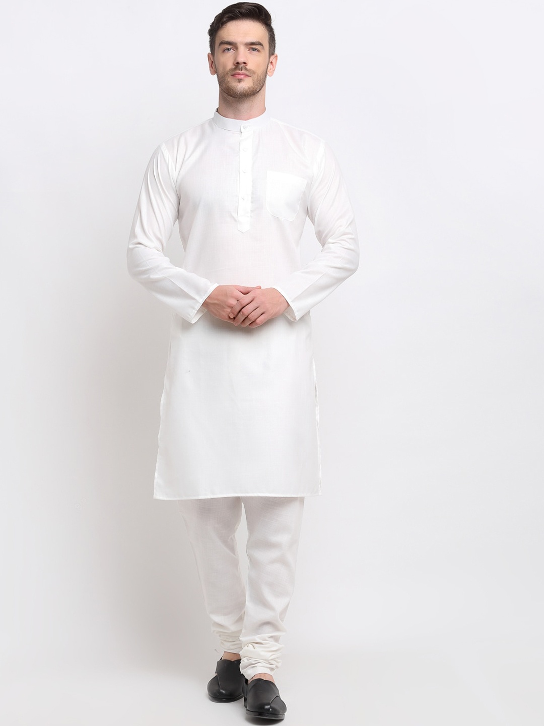 

Benstoke Men White Kurta with Churidar