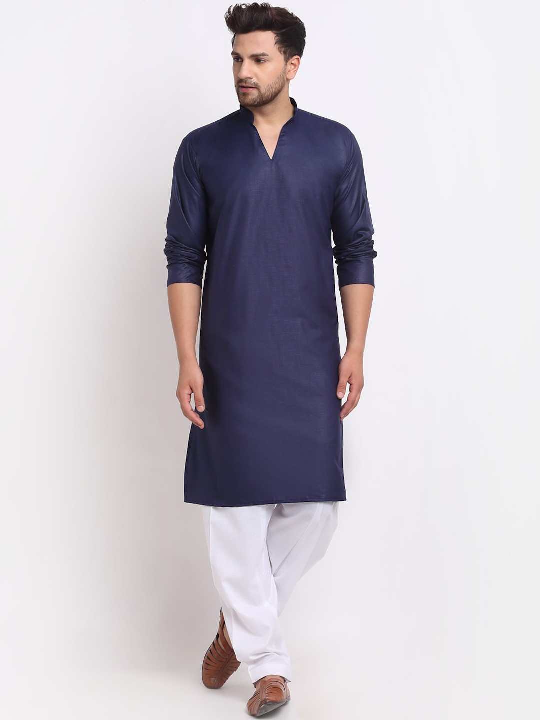 

Benstoke Men Navy Blue Kurta with Pyjamas