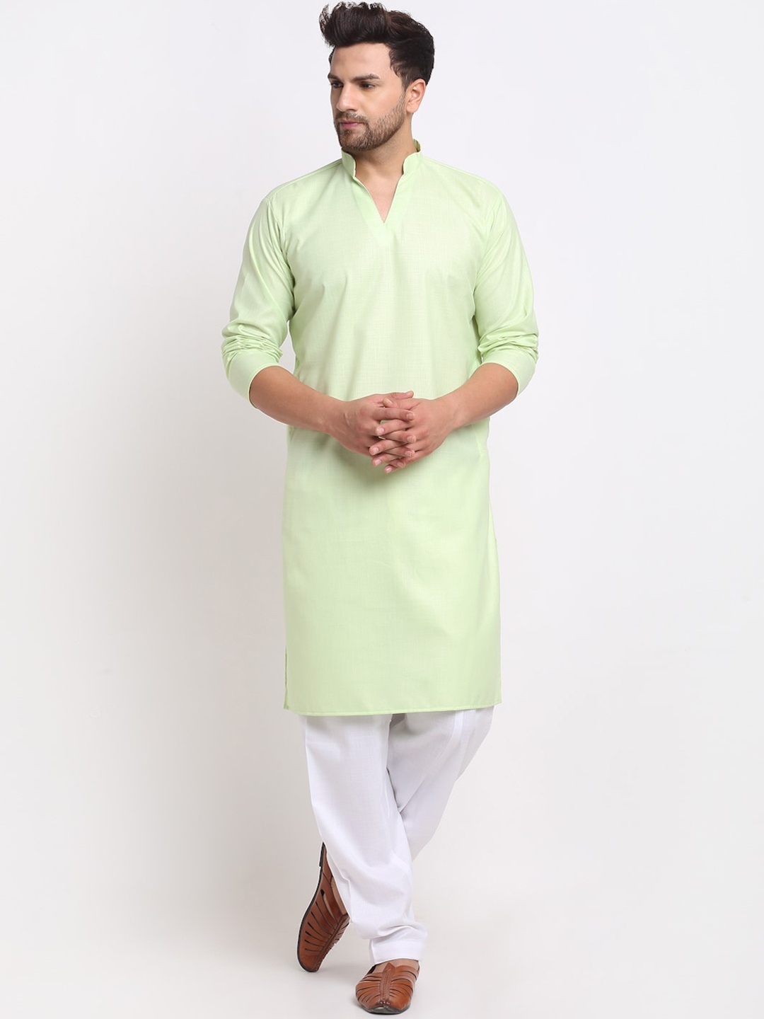 

Benstoke Men Lime Green Kurta with Salwar