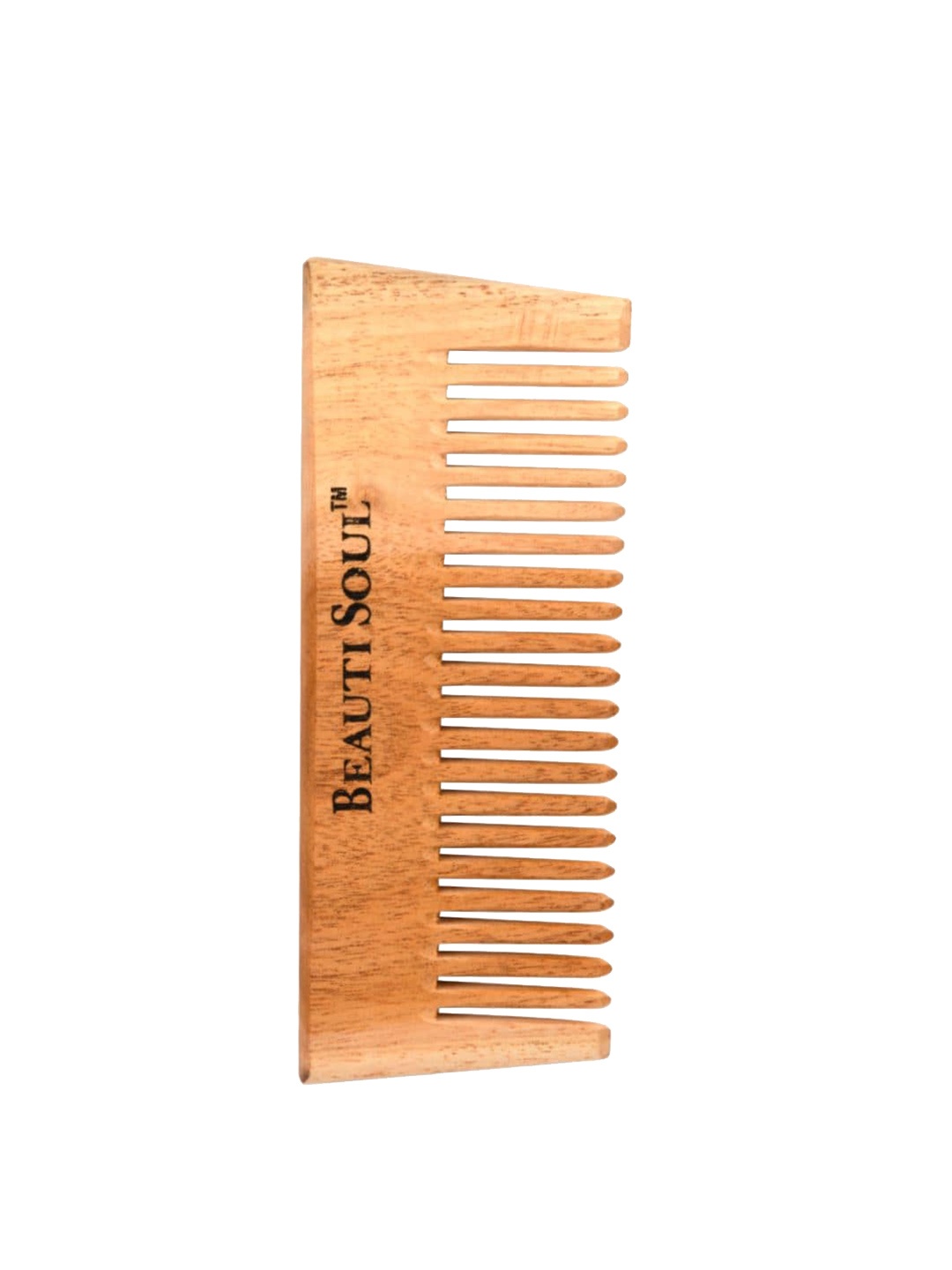 

Beautisoul Cruelty-Free Pure Neem Wood Shampoo Comb For Hair Growth - Brown