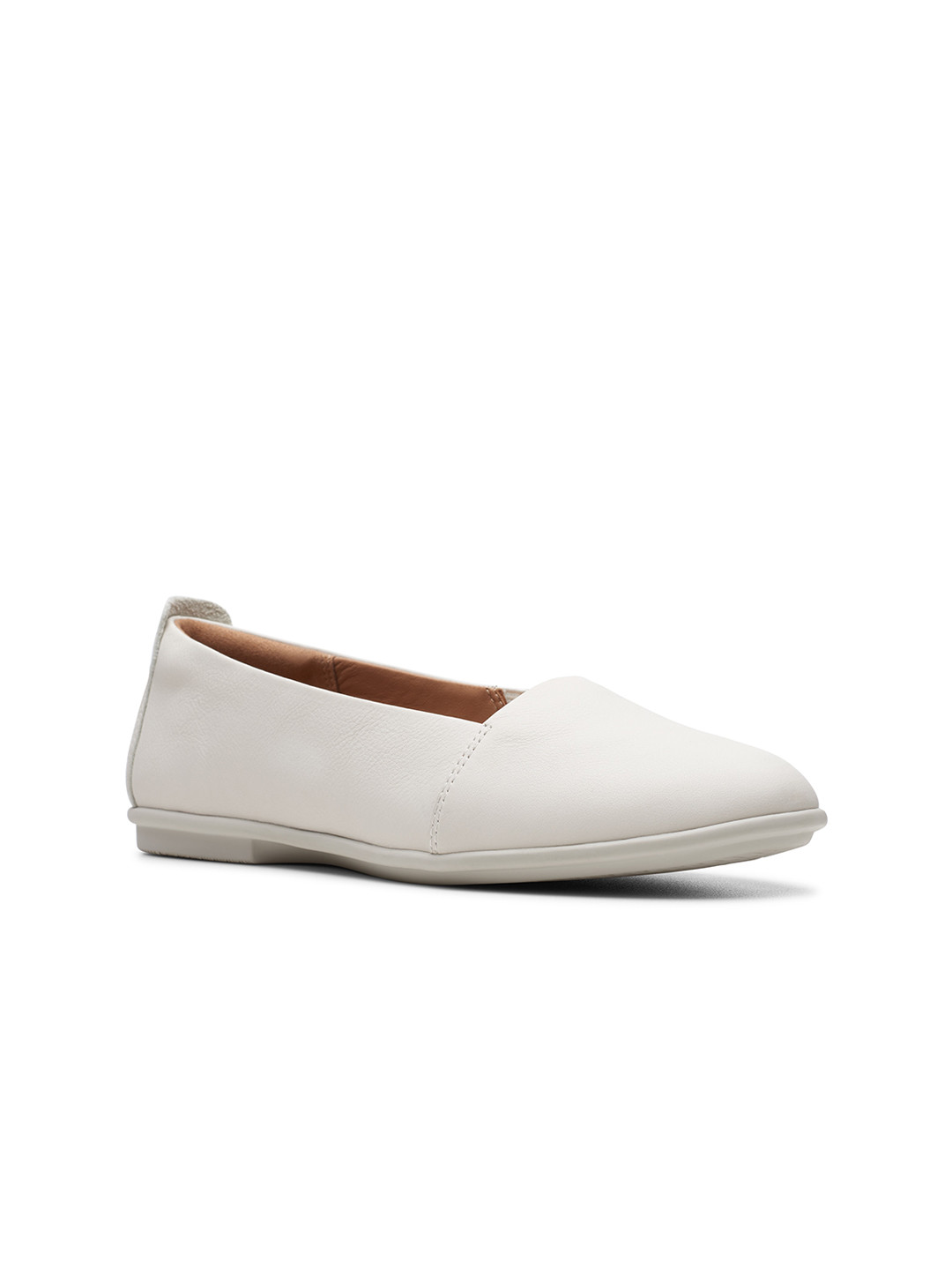

Clarks Women White Leather Slip-On Sneakers