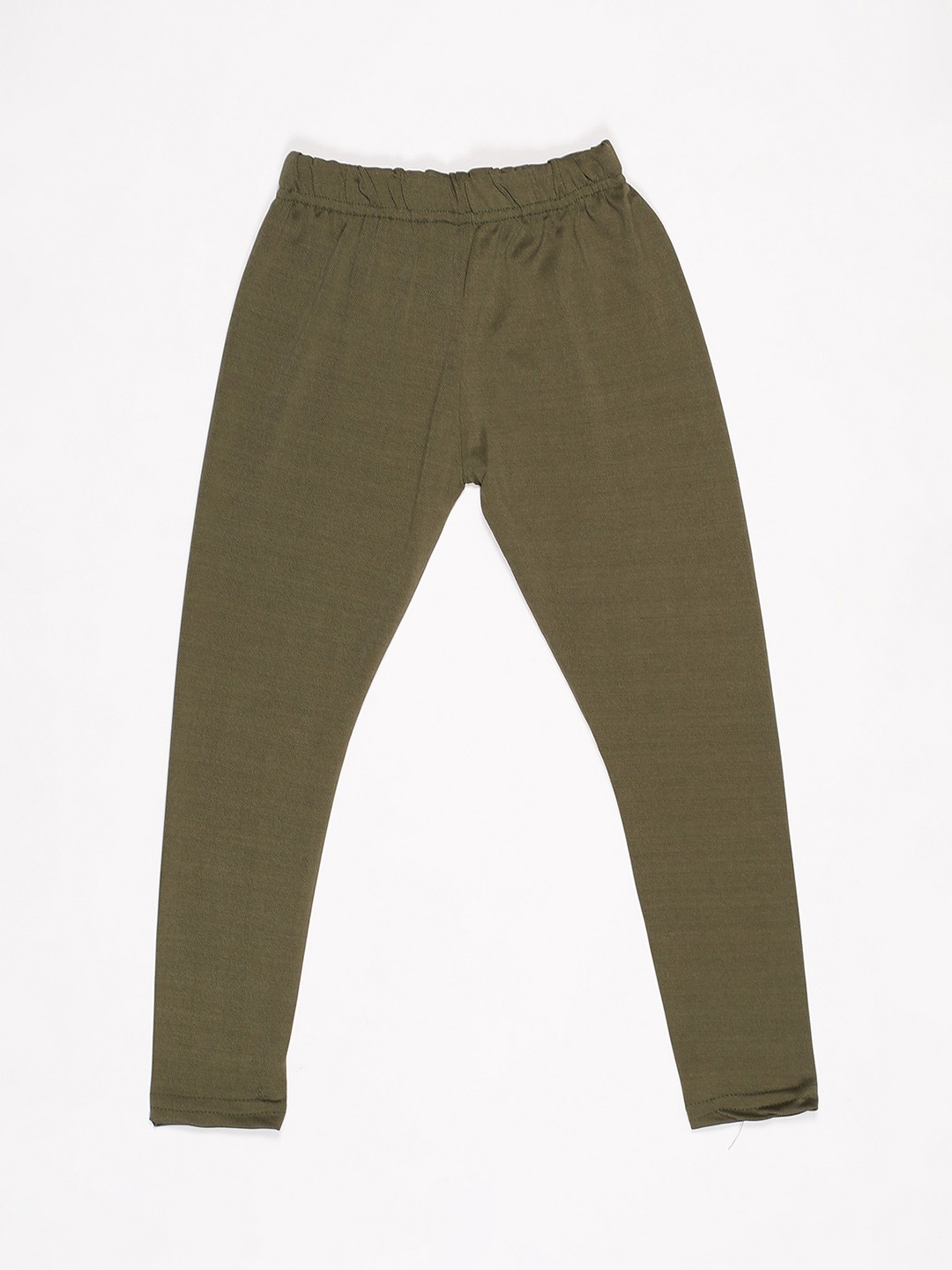 

V2 Value & Variety Girls Green Solid Ankle-Length Cotton Leggings