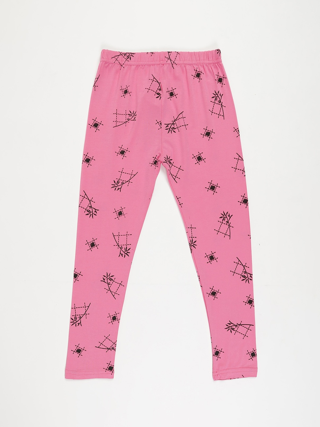 

V2 Value & Variety Girls Pink Printed Ankle-Length Cotton Leggings