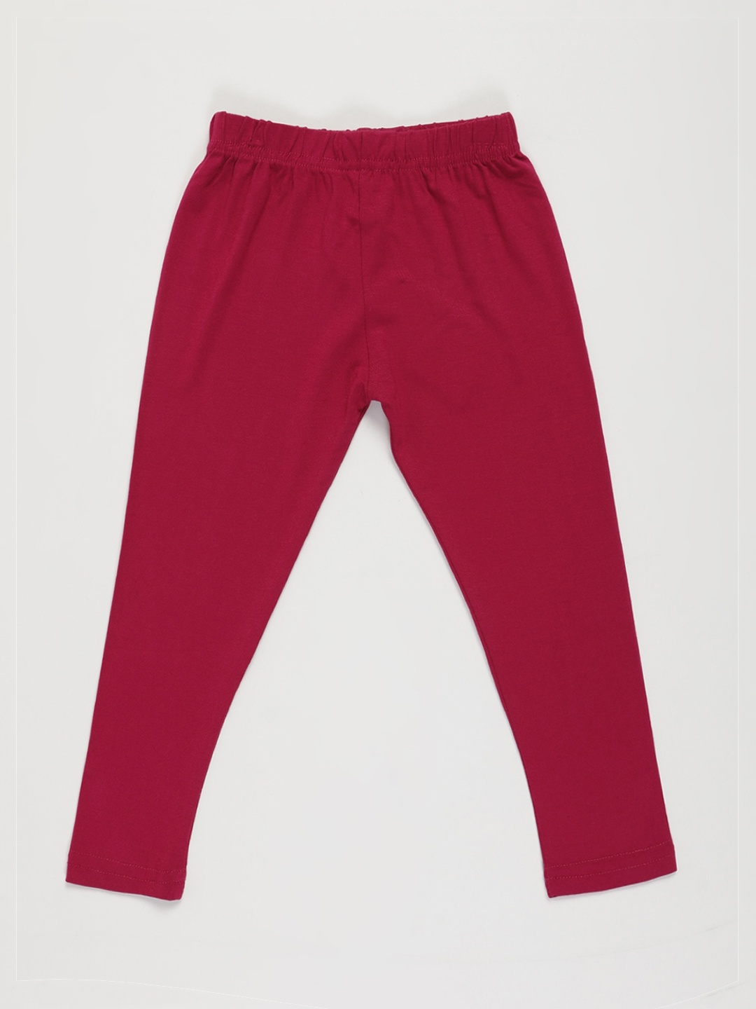 

V2 Value & Variety Girls Maroon Solid Ankle-Length Leggings