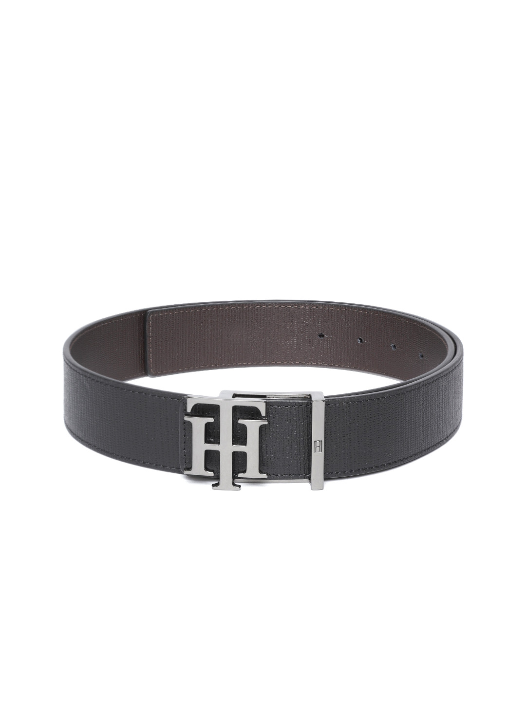 

Tommy Hilfiger Men Black Textured Leather Formal Belt