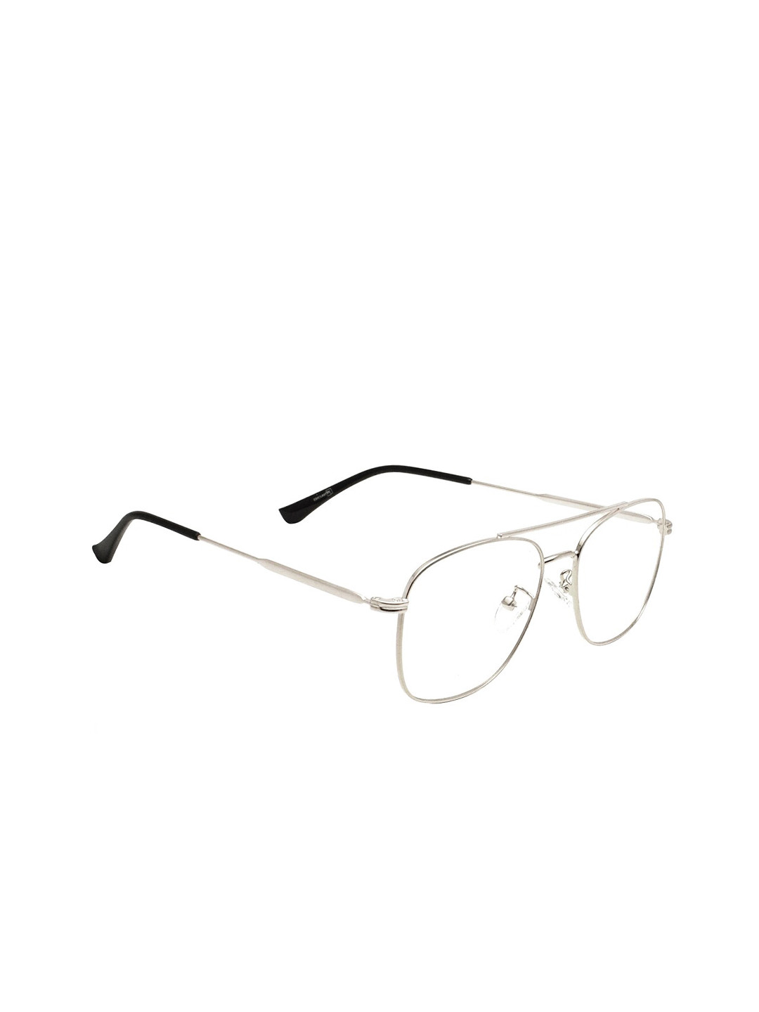 

Peter Jones Eyewear Unisex Silver-Toned & Black Full Rim Square Frames