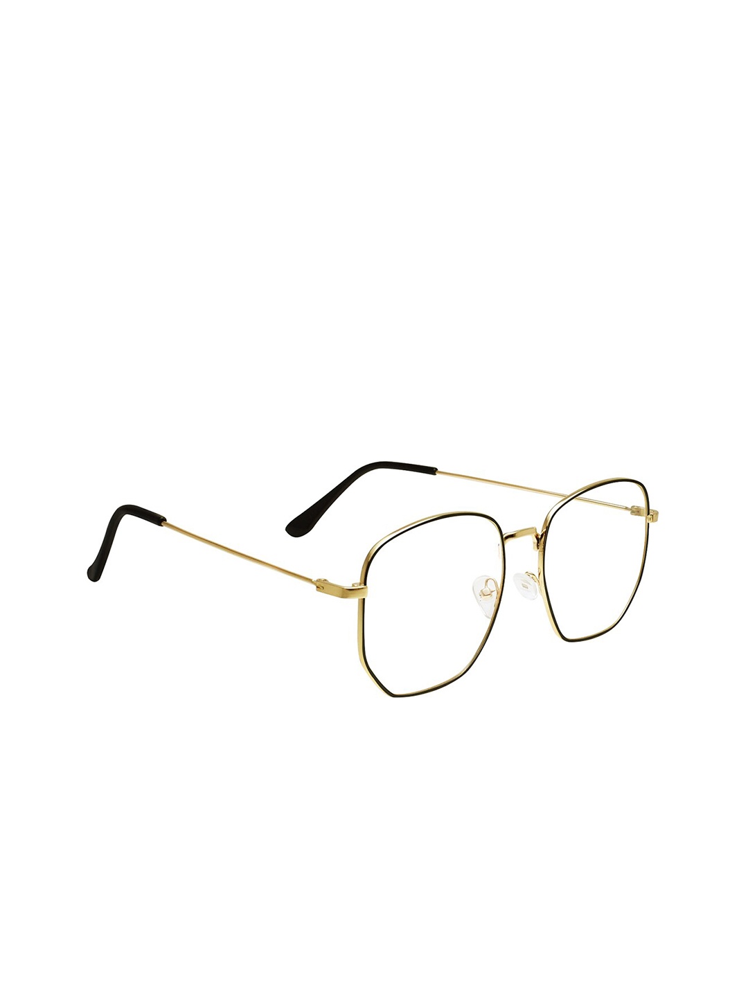 

Peter Jones Eyewear Unisex Black & Gold-Toned Full Rim Square Frames