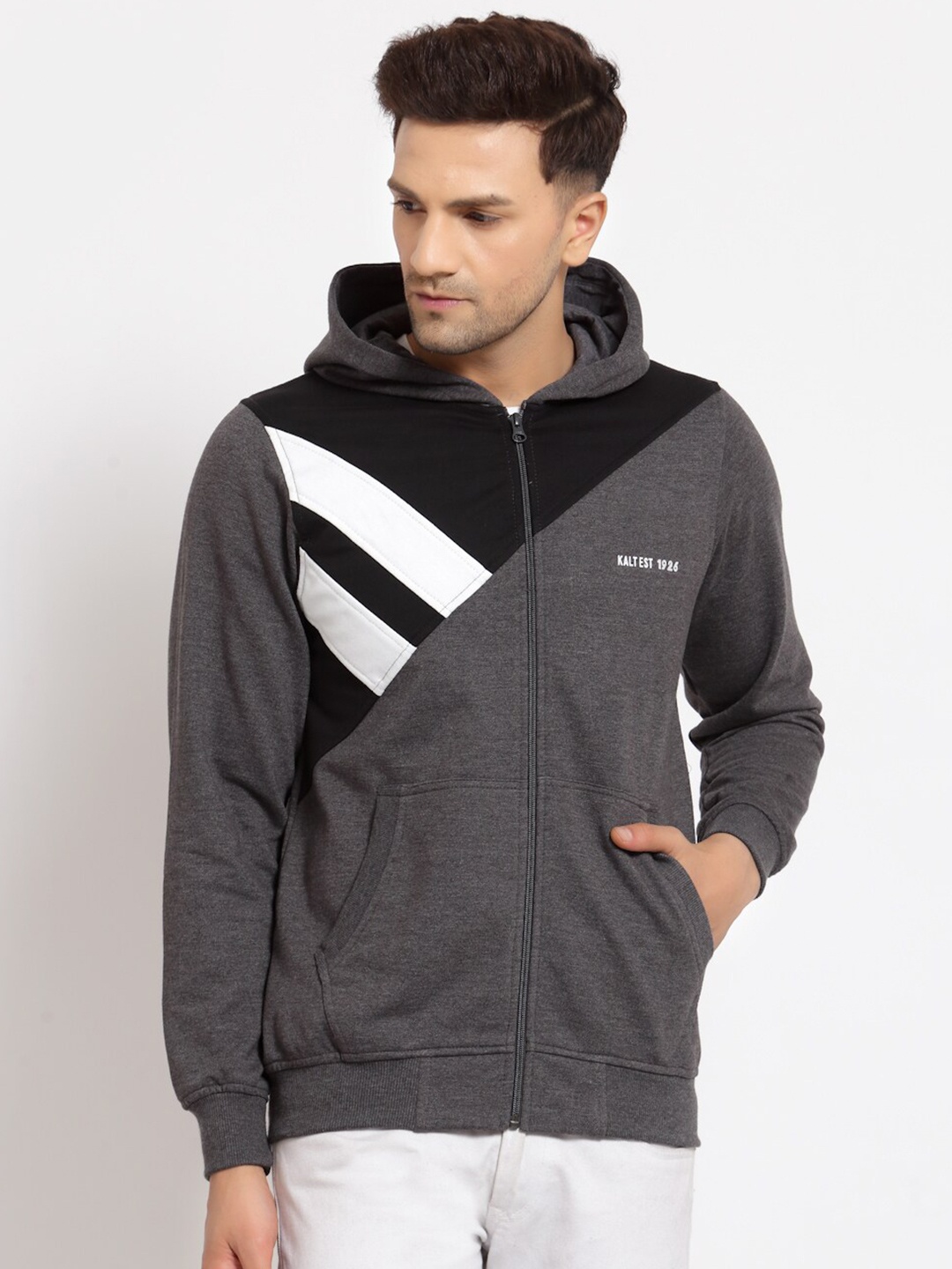 

Kalt Men Grey Hoodie