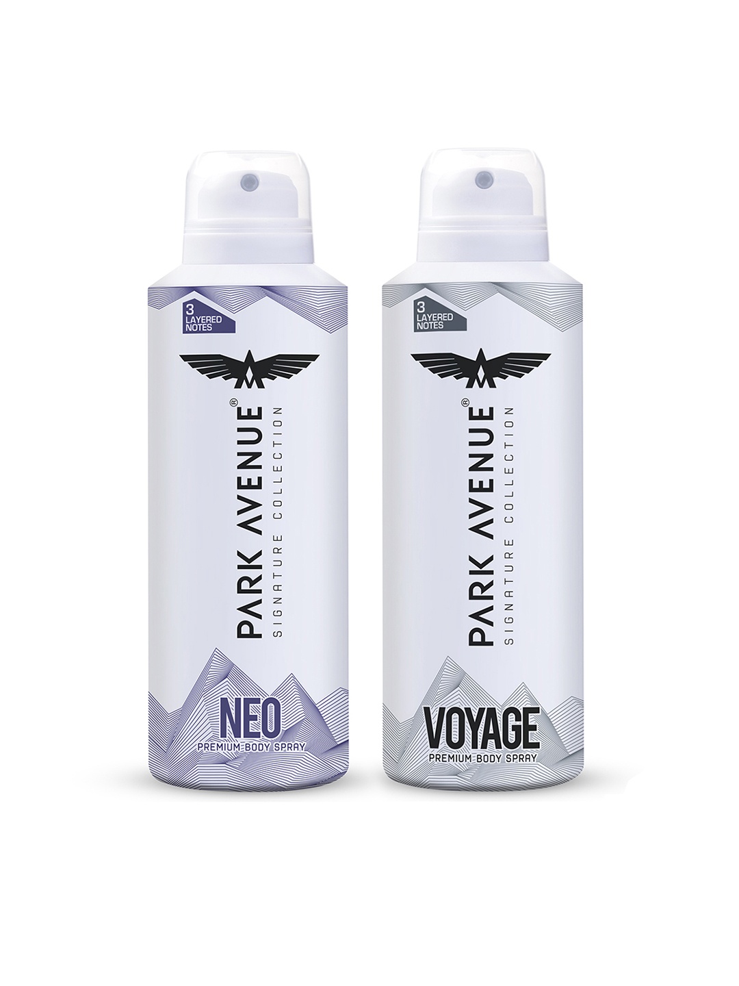 

Park Avenue Men Set of Signature Neo & Voyage Premium Body Spray - 150 ml each, White