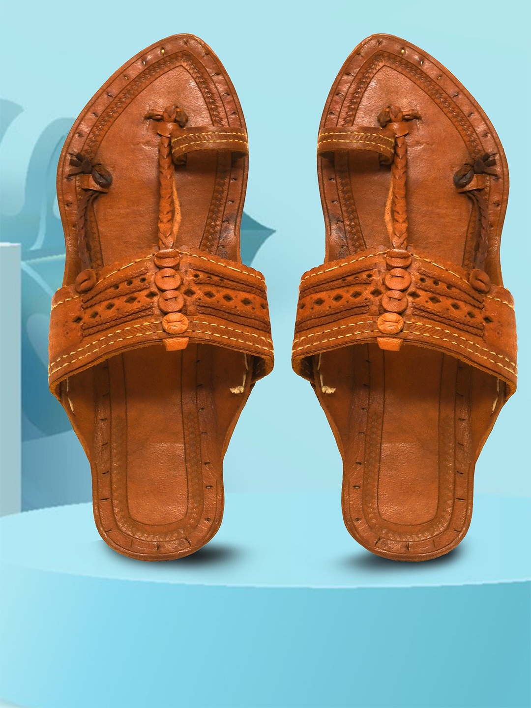 

OLIVE MIST Men Brown Ethnic Handcrafted Leather Comfort Kolhapuris