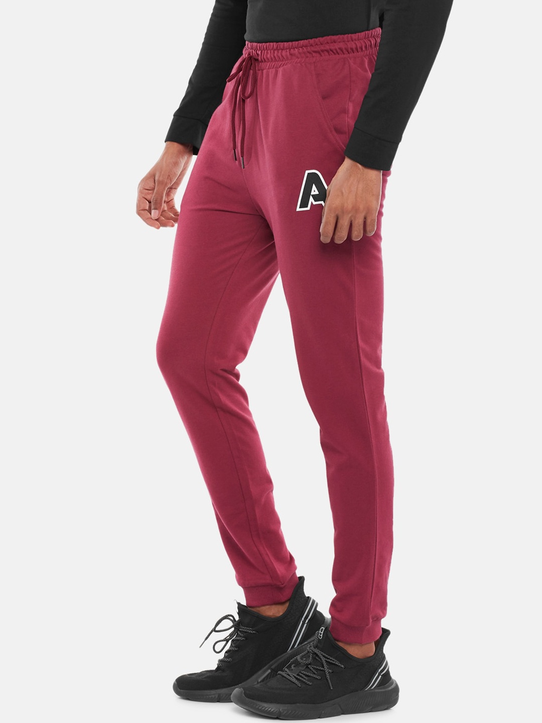 

Ajile by Pantaloons Men Maroon Red Solid Joggers