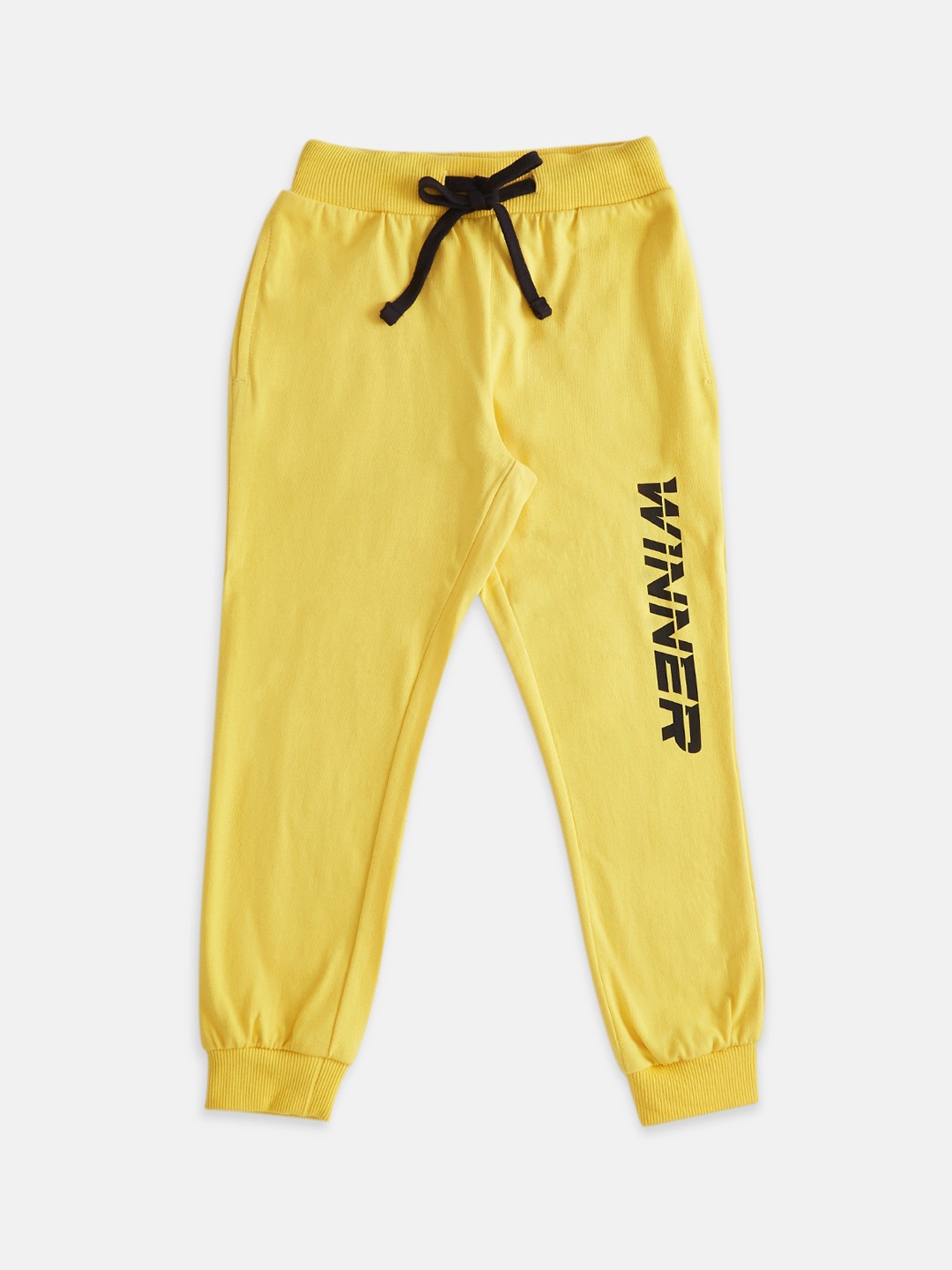 

Pantaloons Junior Boys Yellow Solid Cotton Track Pants