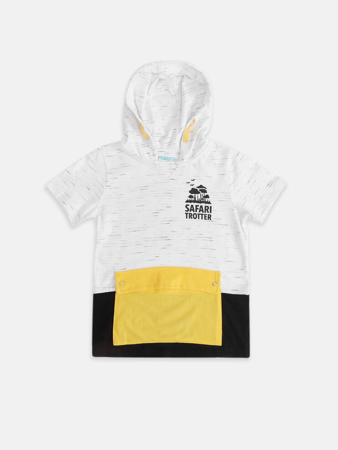 

Pantaloons Junior Boys White Colourblocked Applique T-shirt