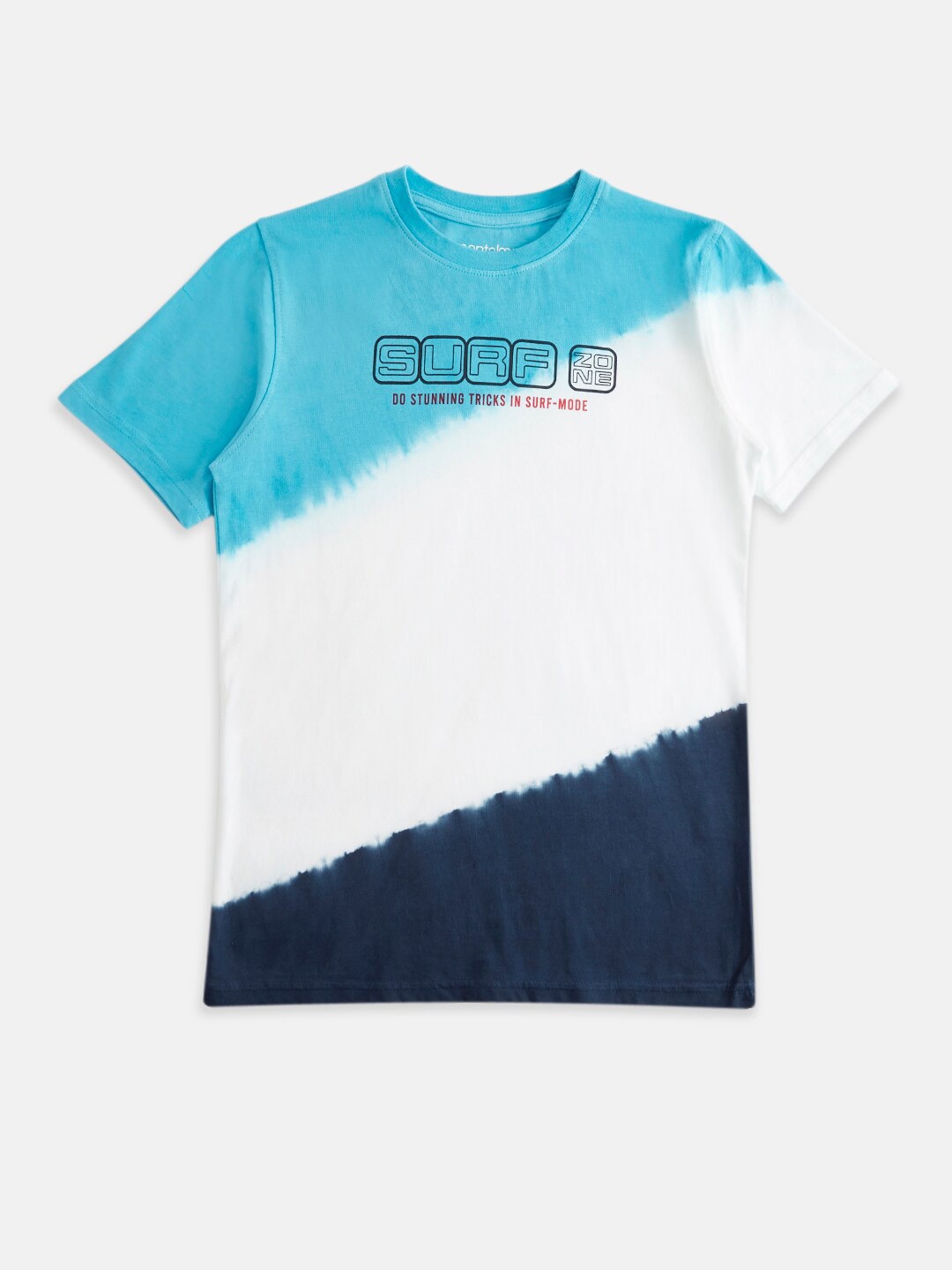 

Pantaloons Junior Boys White & Black Dyed Cotton T-shirt