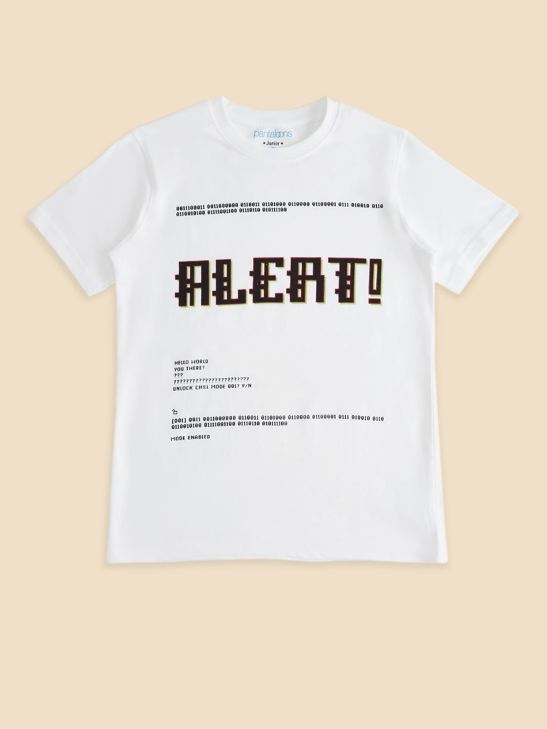 

Pantaloons Junior Boys White Typography Printed T-shirt