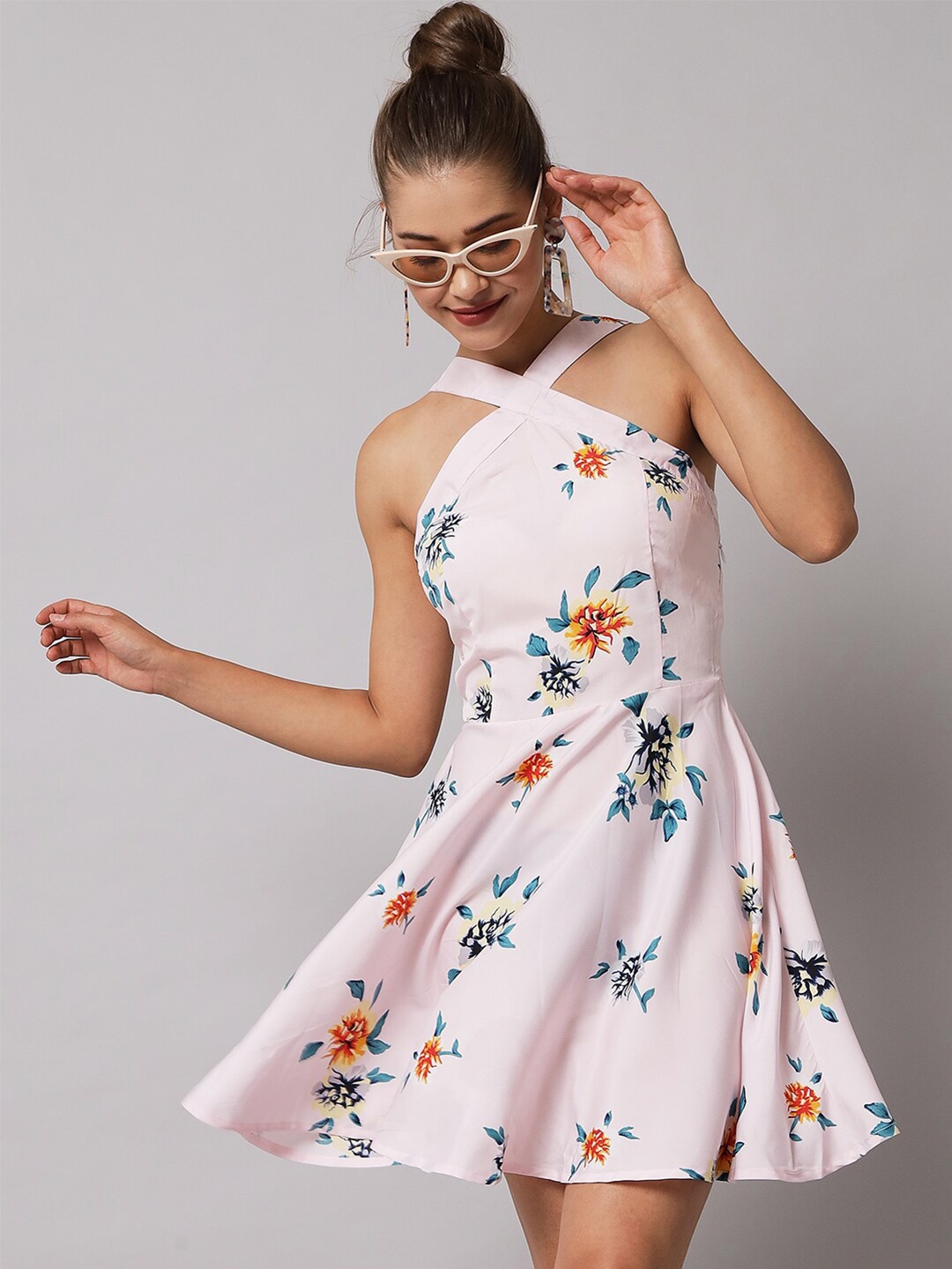

emeros Pink Floral Crepe Dress
