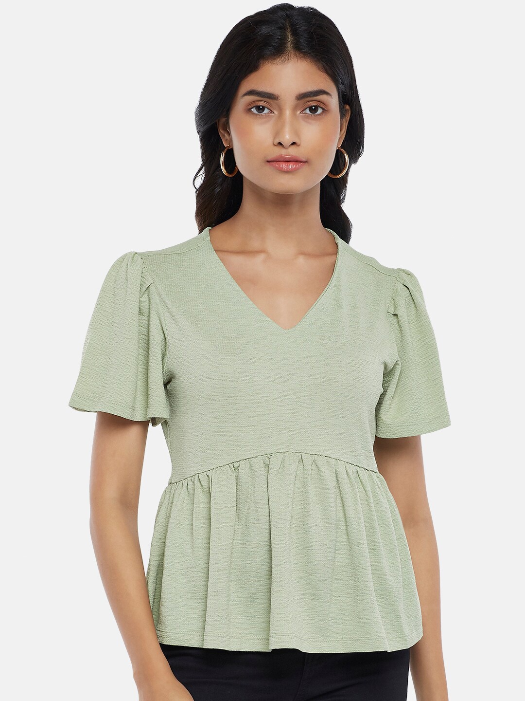 

Honey by Pantaloons Green Peplum Top