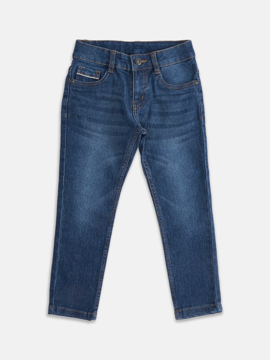 

Pantaloons Junior Boys Navy Blue Tapered Fit Light Fade Jeans