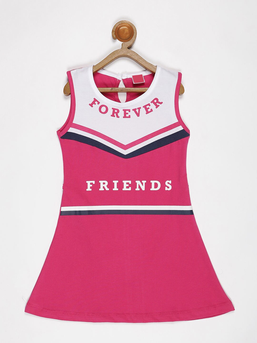 

V2 Value & Variety Girls Magenta & White A-Line Dress