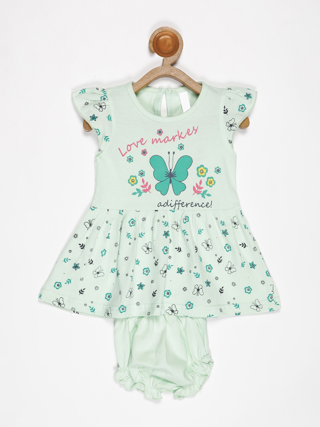 

V2 Value & Variety Green Floral A-Line Dress