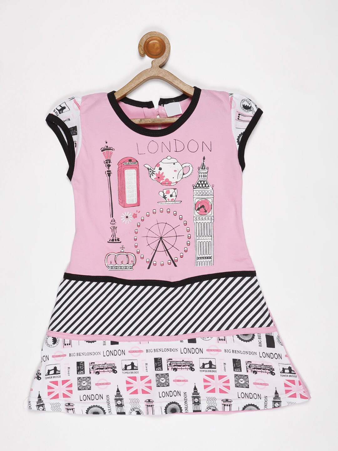 

V2 Value & Variety Pink & White A-Line Dress