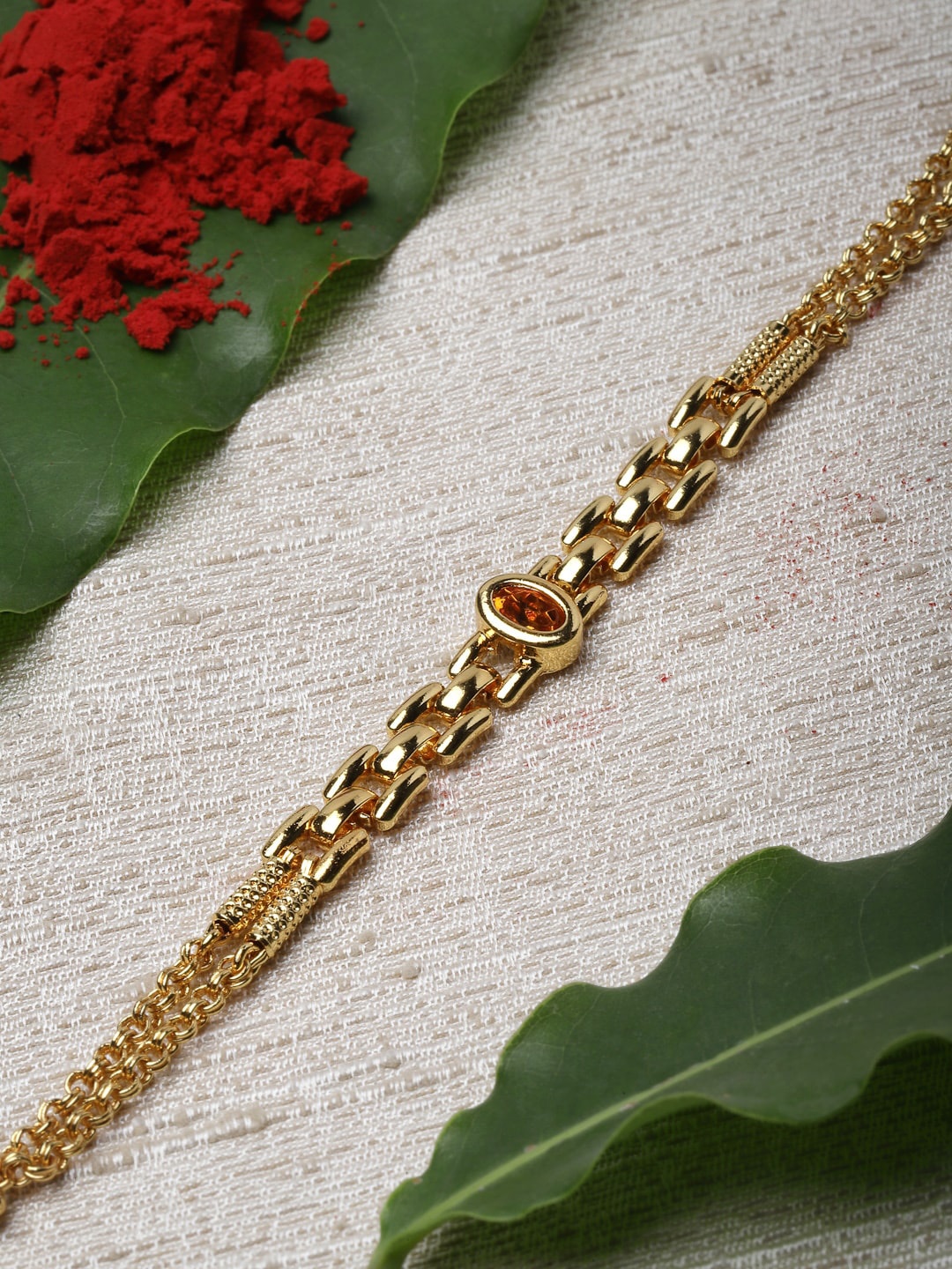 

PANASH Men Gold-Plated Bracelet Rakhi