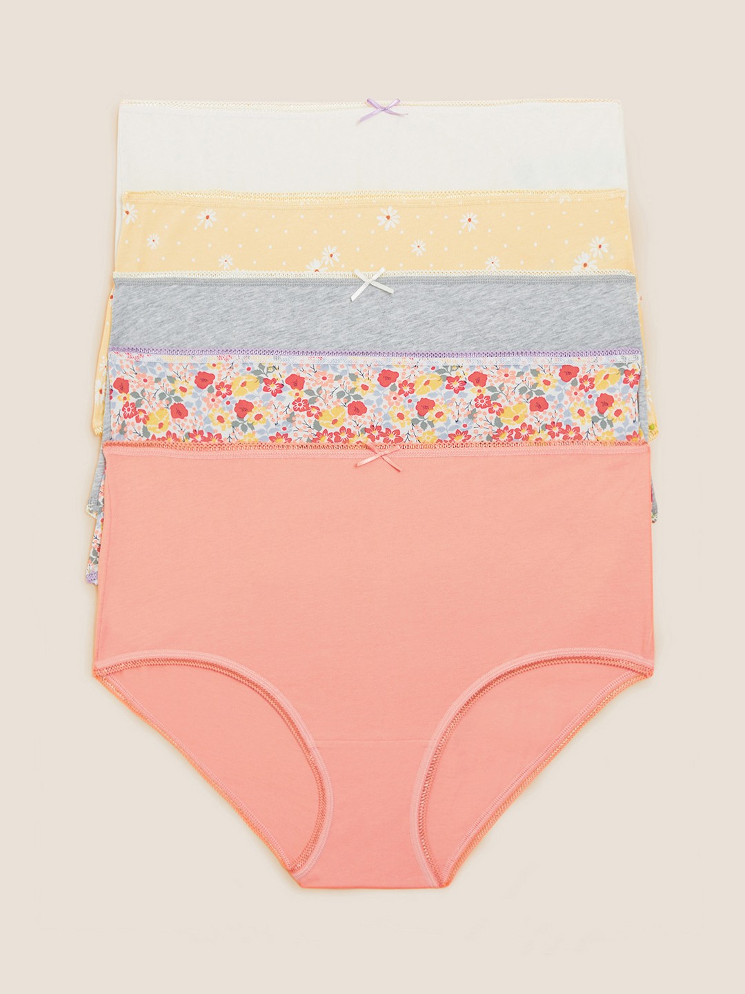

Marks & Spencer Women Set of 5 Cotton Hipster Briefs, Multi