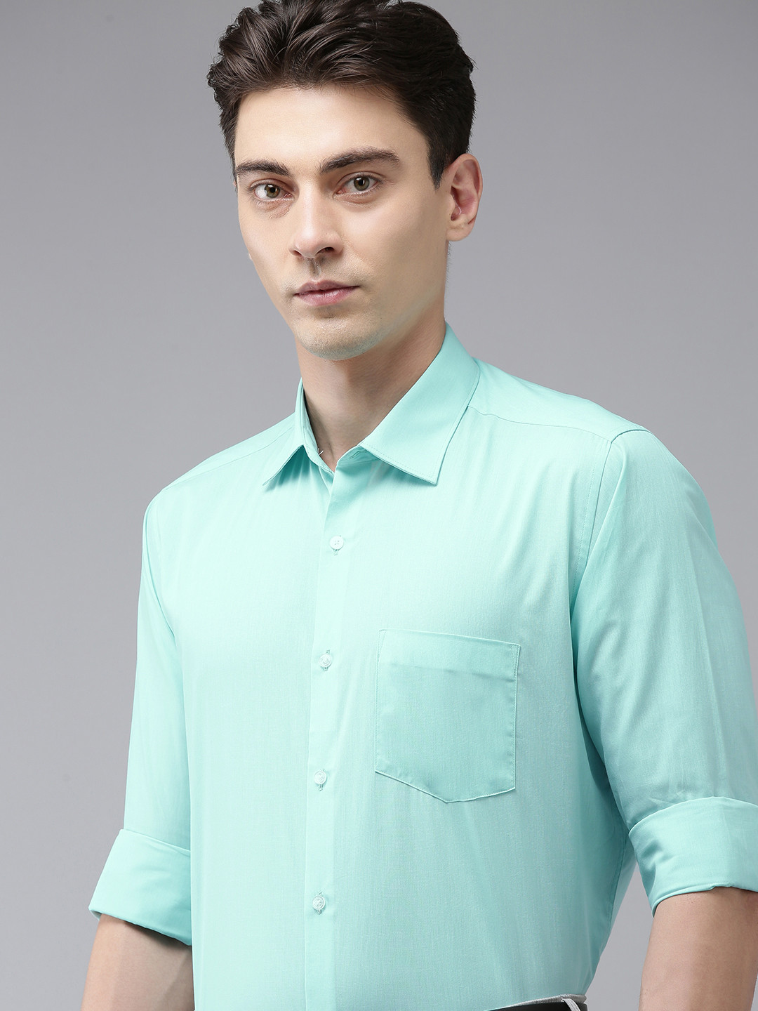 

Van Heusen Men Custom Pure Cotton Formal Shirt, Blue