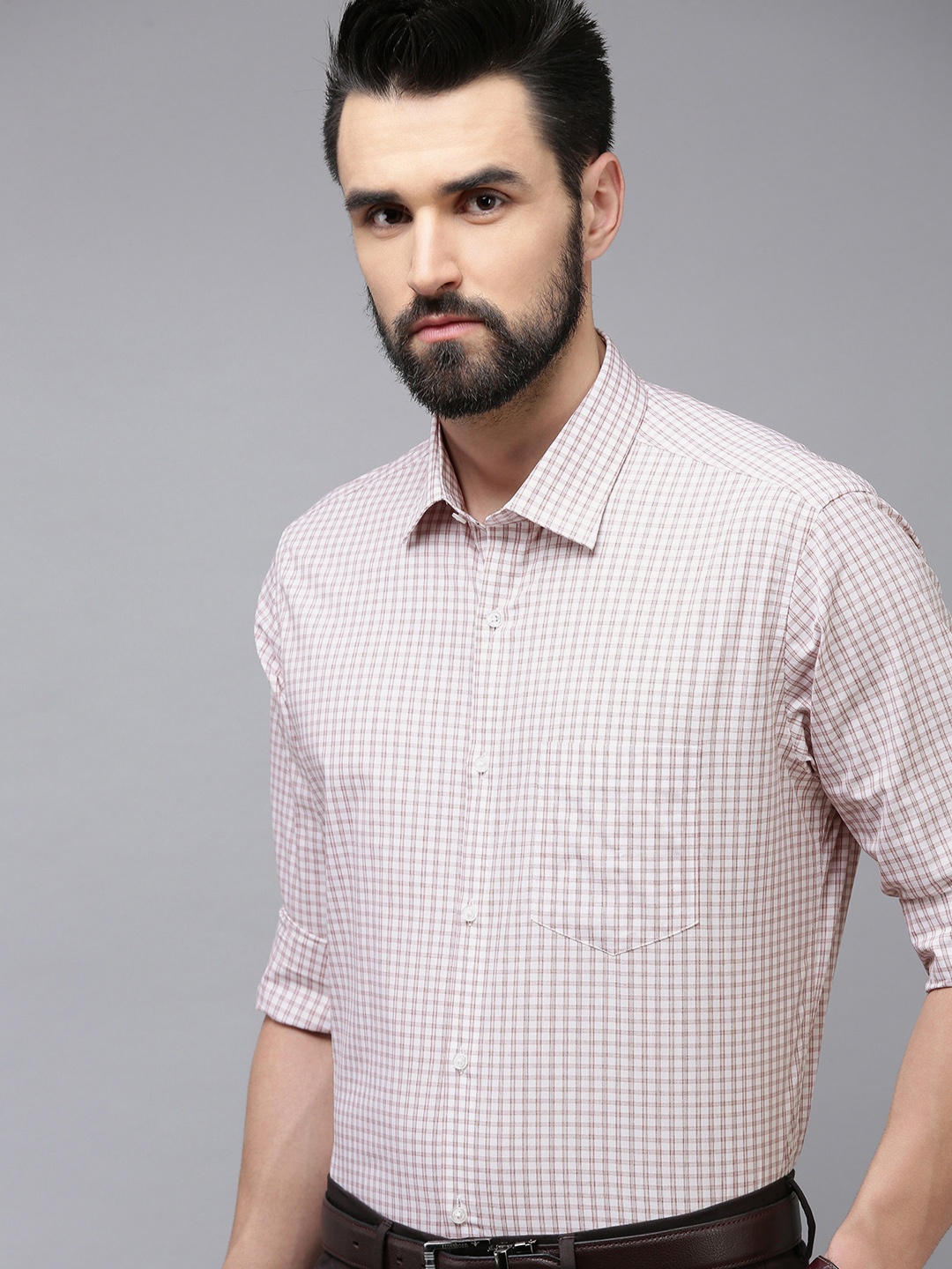 

Van Heusen Men White Custom Checked Formal Shirt