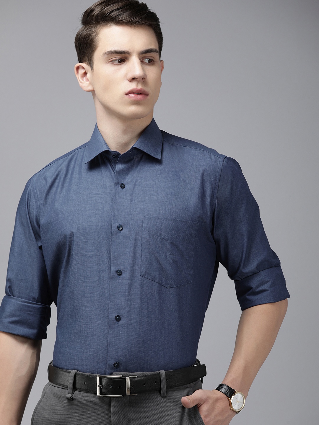 

Van Heusen Custom Pure Cotton Formal Shirt, Blue