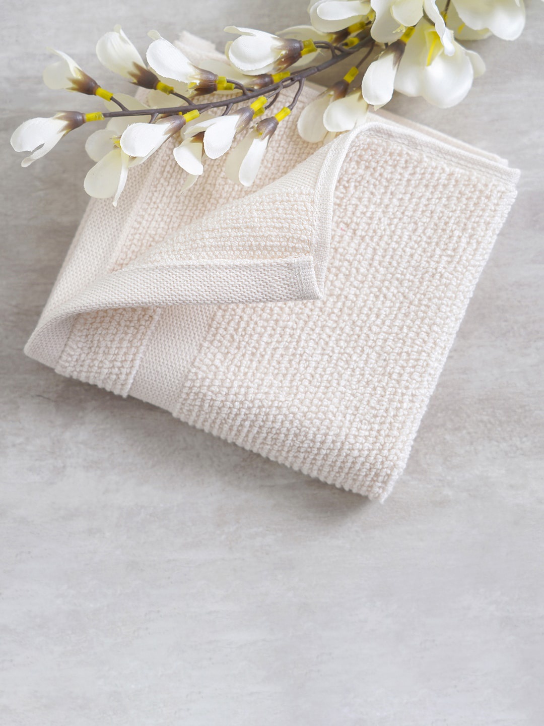 

Pure Home and Living Set Of 8 Beige Solid 550 GSM Cotton Face Towels