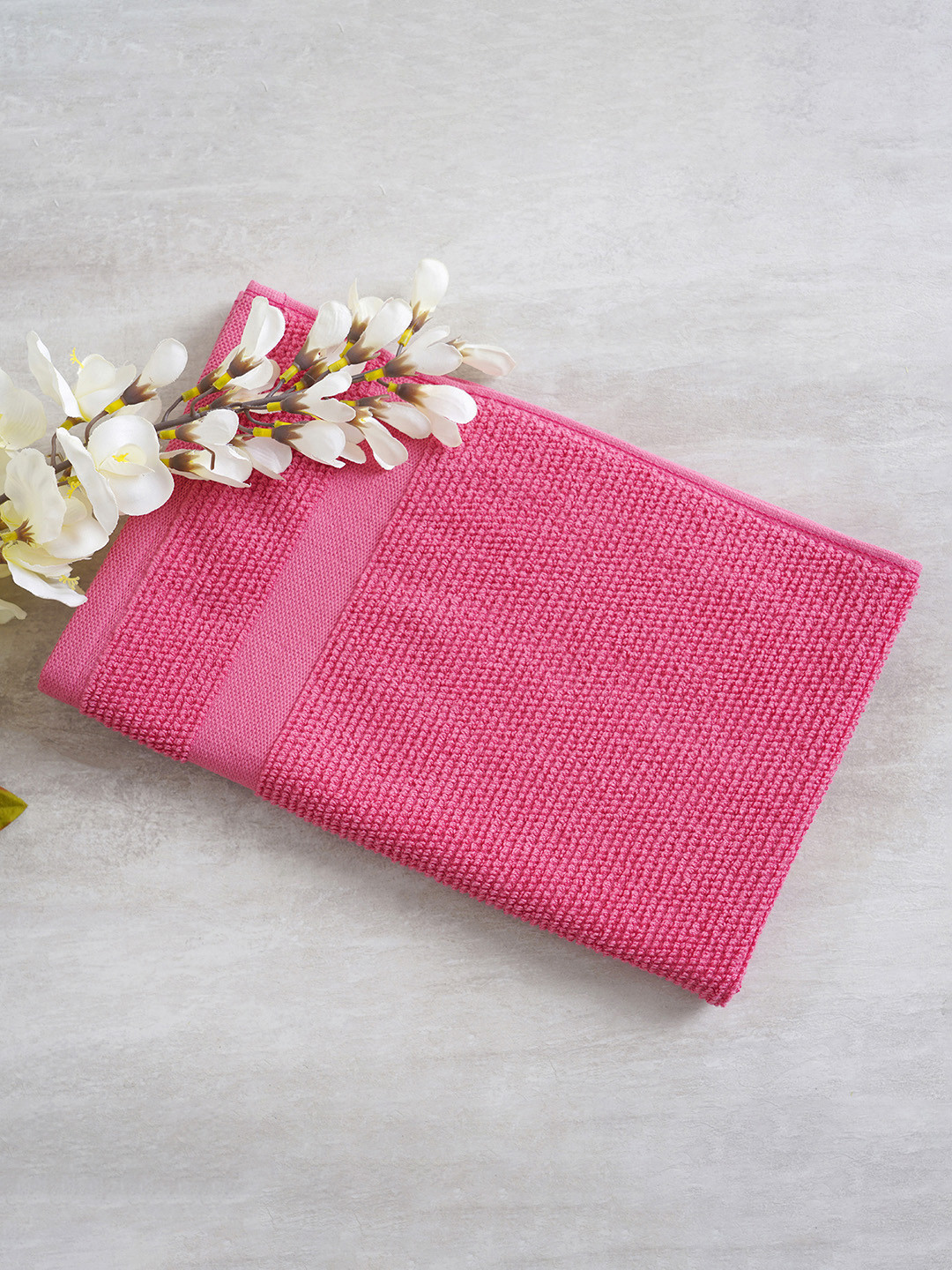 

Pure Home and Living Unisex Set Of 4 Solid Pure Combed Cotton 600 GSM Hand Towel, Pink