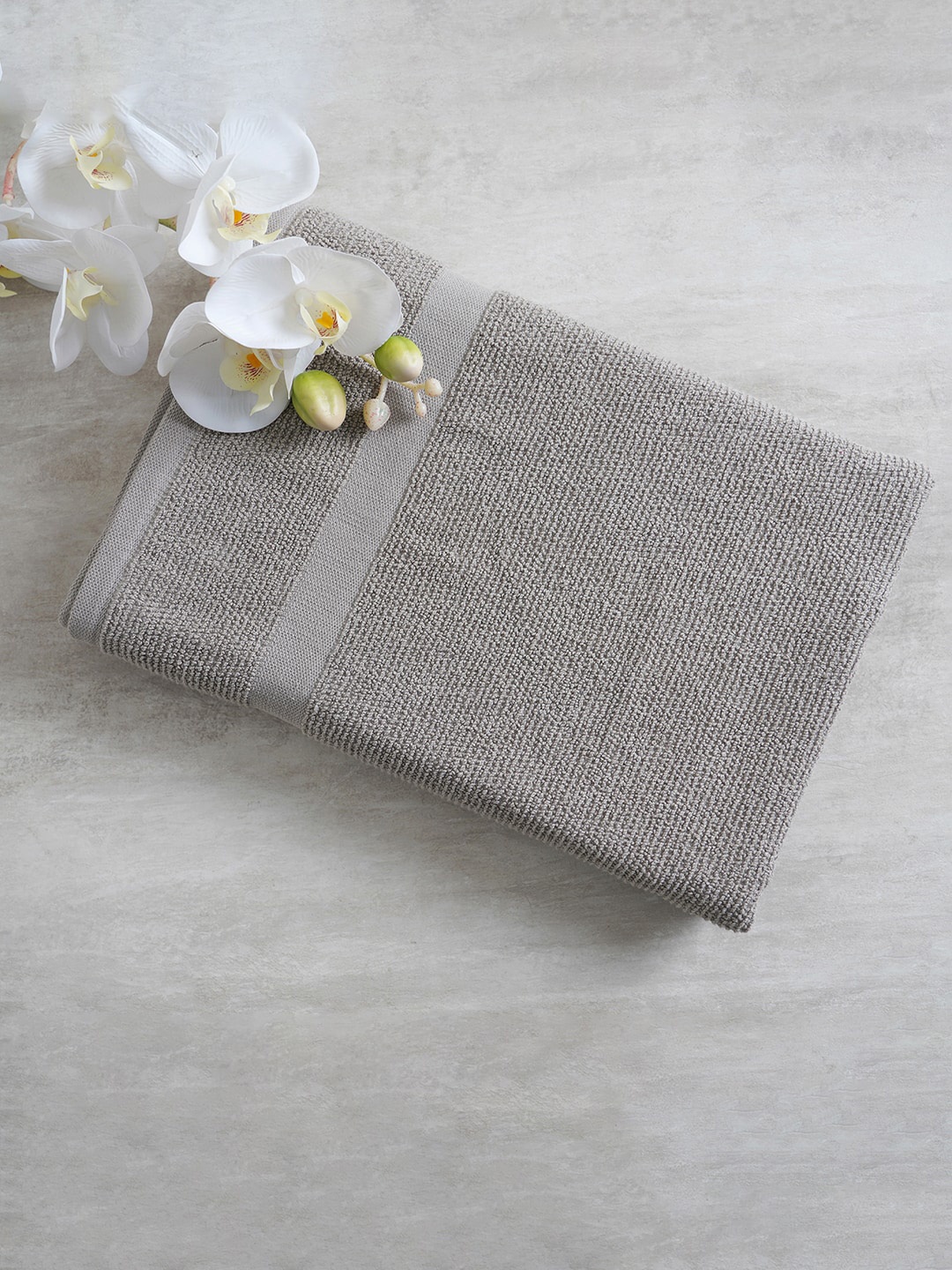 

Pure Home and Living Unisex Solid Pure Combed Cotton 600 GSM Bath Towel, Grey