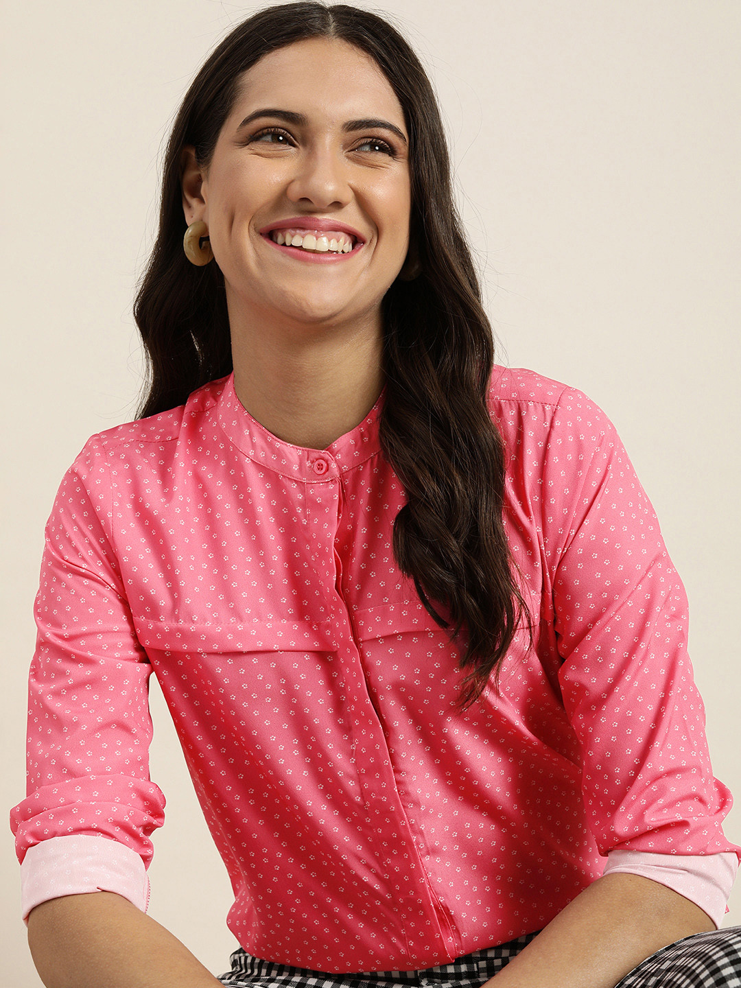 

encore by INVICTUS Women Pink Floral Printed Casual Shirt