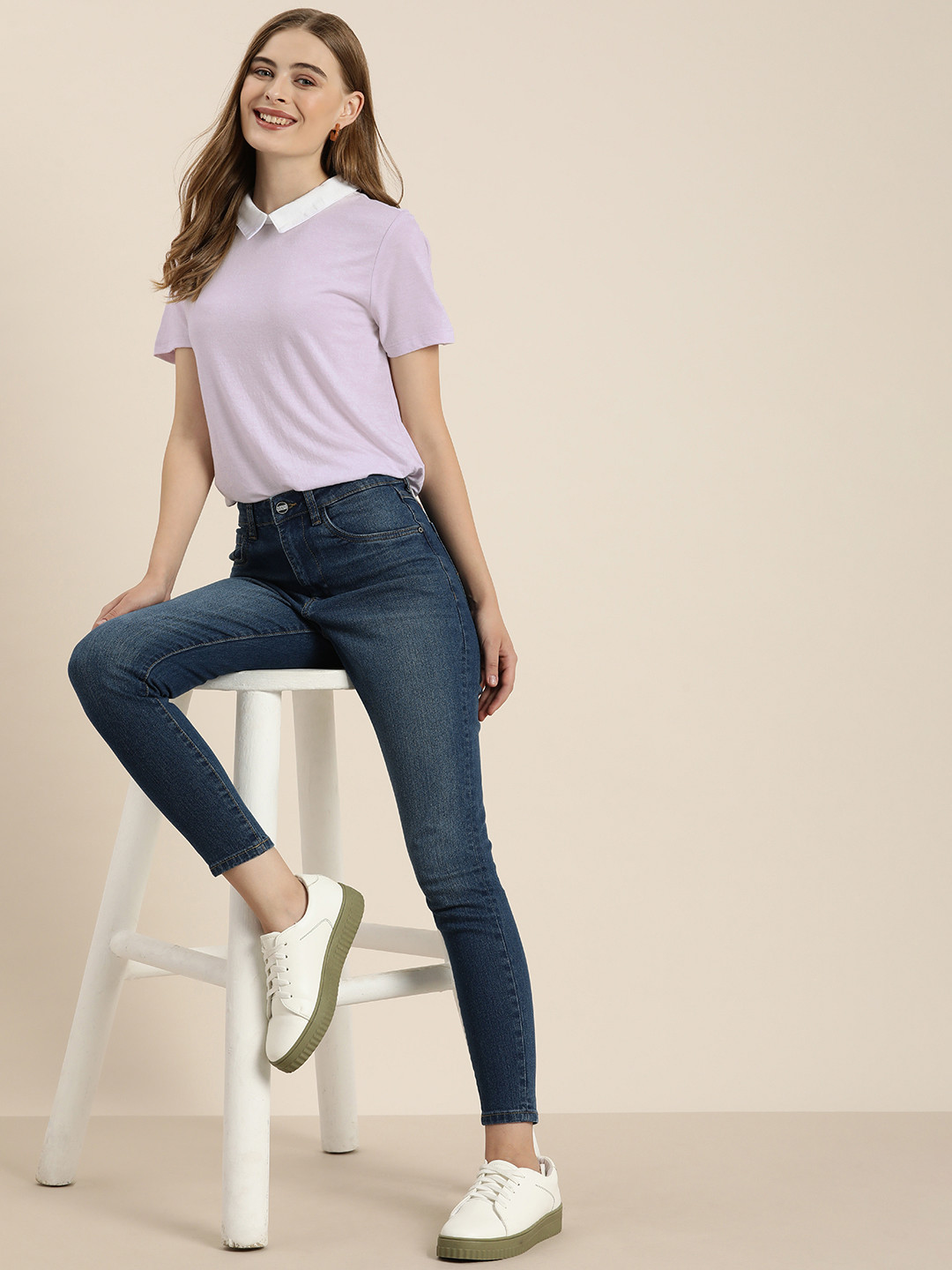 

encore by INVICTUS Peter Pan Collar Top, Lavender