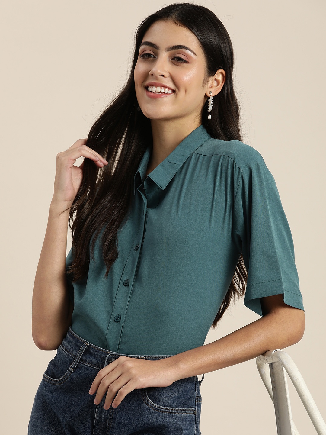 encore by INVICTUS Women Casual Shirt, Teal