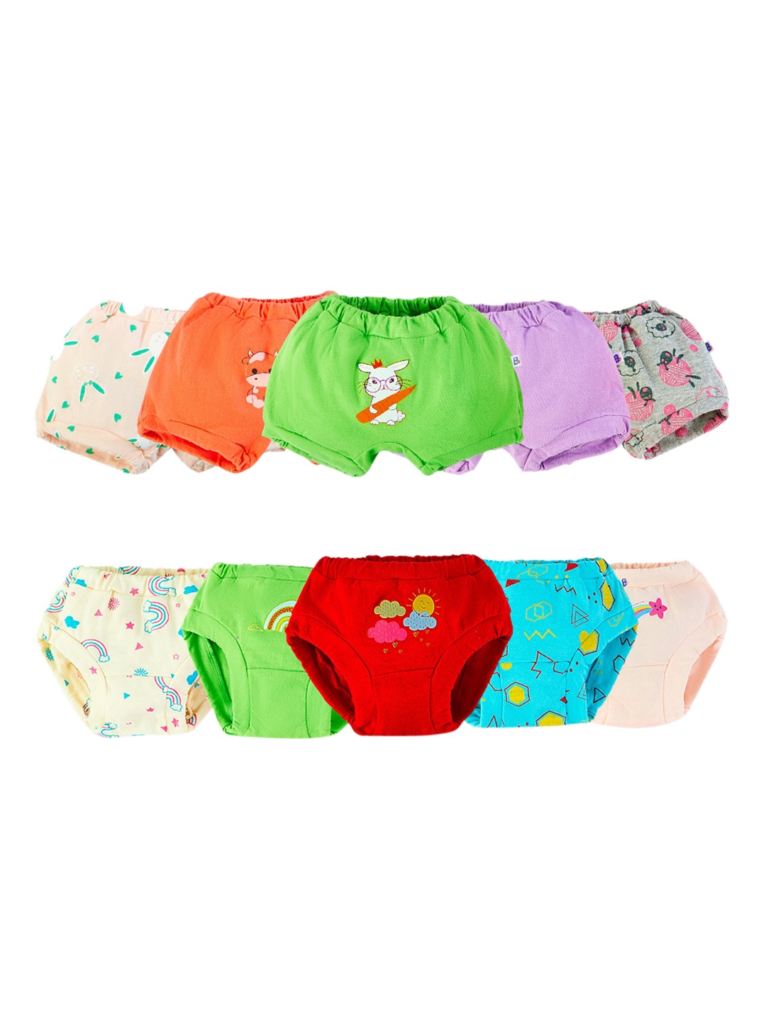 

SuperBottoms Pack of 10 Super Soft Sustainable Underwear, Farm Fam - Doodle Dreams, Multi