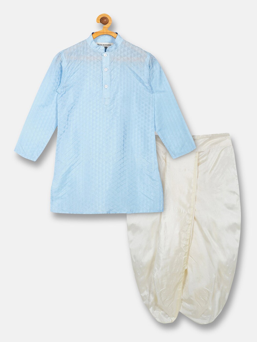 

Sethukrishna Boys Blue Kurta with Dhoti Pants