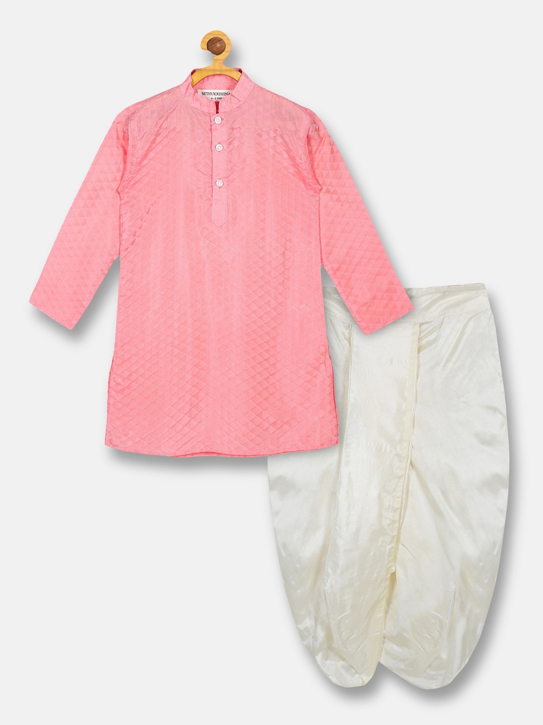 

Sethukrishna Boys Pink Kurti with Pyjamas